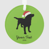 Black Lab Dog met kerstkerstkerstkerstkerstkerstke Ornament (achterkant)