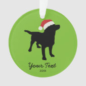 Black Lab Dog met kerstkerstkerstkerstkerstkerstke Ornament (voorkant)