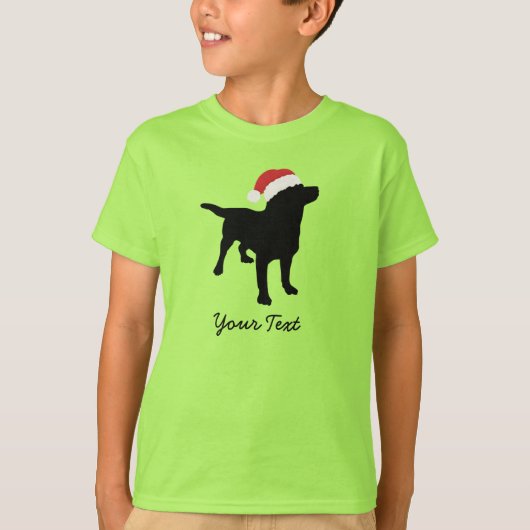Black Lab Dog met kerstkerstkerstkerstkerstkerstke T-shirt (Voorkant)