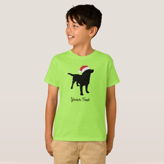 Black Lab Dog met kerstkerstkerstkerstkerstkerstke T-shirt (Voorkant volledig)