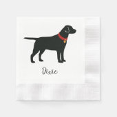 Black Lab Dog Naam toevoegen Red Collar Servet (Voorkant)