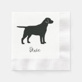 Black Lab Dog Naam toevoegen Servetten (Voorkant)