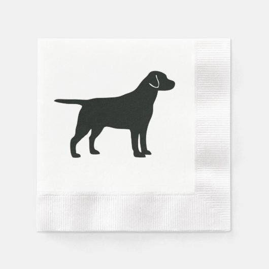 Black Lab Dog Napkins Servet (Voorkant)