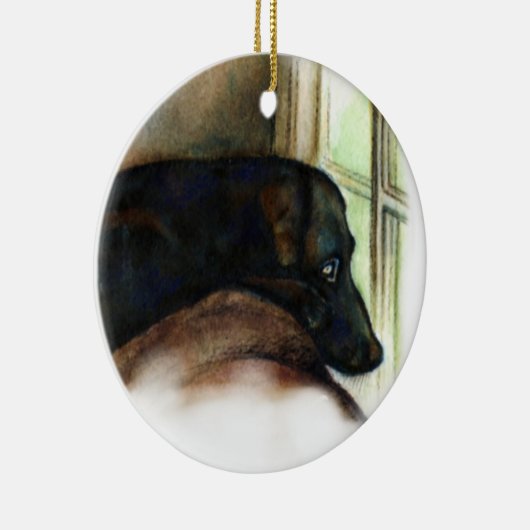 Black Lab Dog Ornament (Rechts)