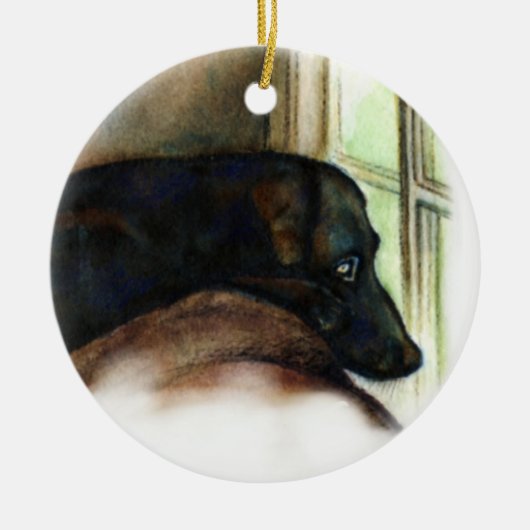 Black Lab Dog Ornament (Voorkant)