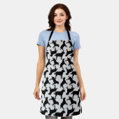 Black Lab Dog Pattern Apron Schort (Gedragen)