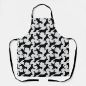 Black Lab Dog Pattern Apron Schort (Voorkant)