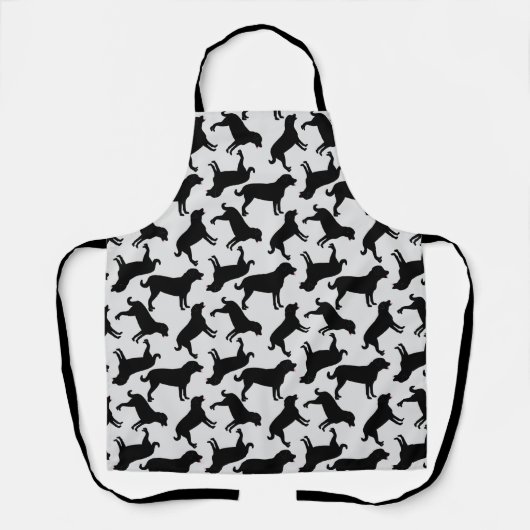 Black Lab Dog Pattern Apron Schort (Voorkant)