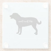 Black Lab Dog Persoonlijke naam Glazen Onderzetter (Achterkant)