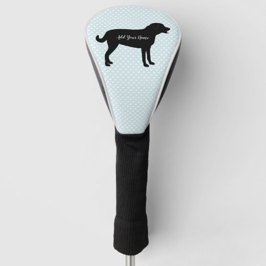Black Lab Dog Persoonlijke naam Golfheadcover (Voorkant)