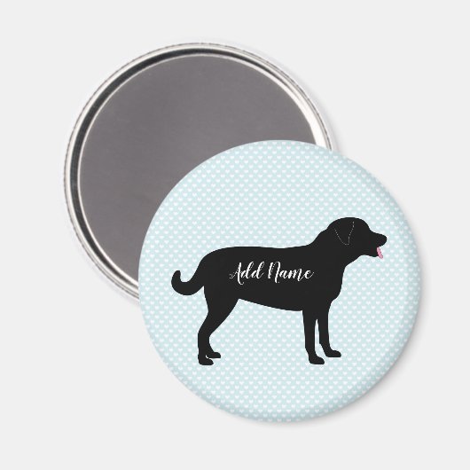 Black Lab Dog Persoonlijke naam Magneet (Voorkant / Achterkant)