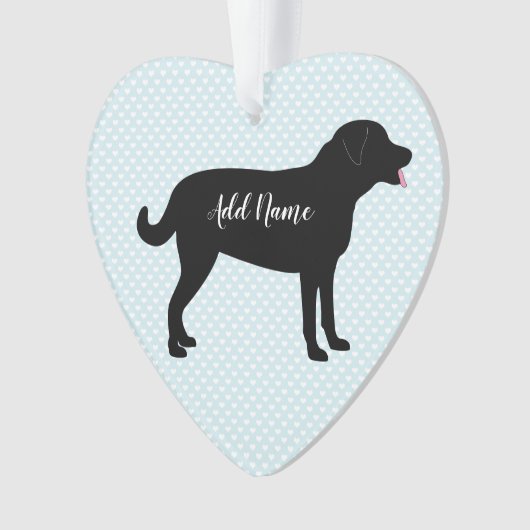 Black Lab Dog Persoonlijke naam Ornament (voorkant)