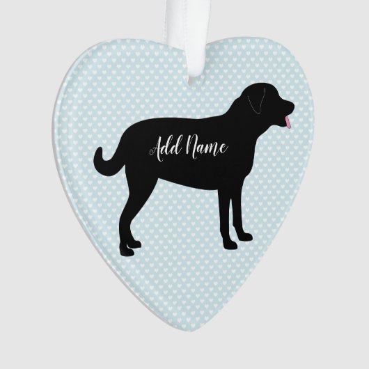 Black Lab Dog Persoonlijke naam Ornament (voorkant)