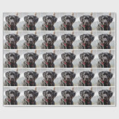 Black Lab Dog Pet Black Labrador Retriever Cadeaupapier (Vlak)