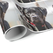 Black Lab Dog Pet Black Labrador Retriever Cadeaupapier (Rol Hoek)