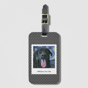 Black Lab Dog Pet Persoonlijke foto en tekst Bagagelabel