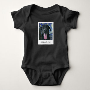 Black Lab Dog Pet Persoonlijke foto en tekst  Romper