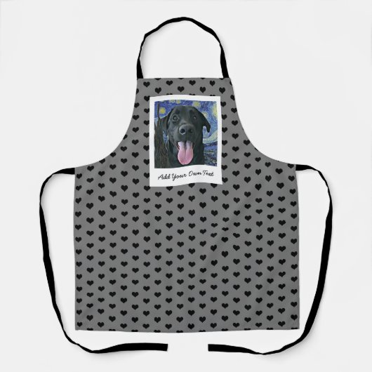Black Lab Dog Pet Persoonlijke foto en tekst Schort (Voorkant)