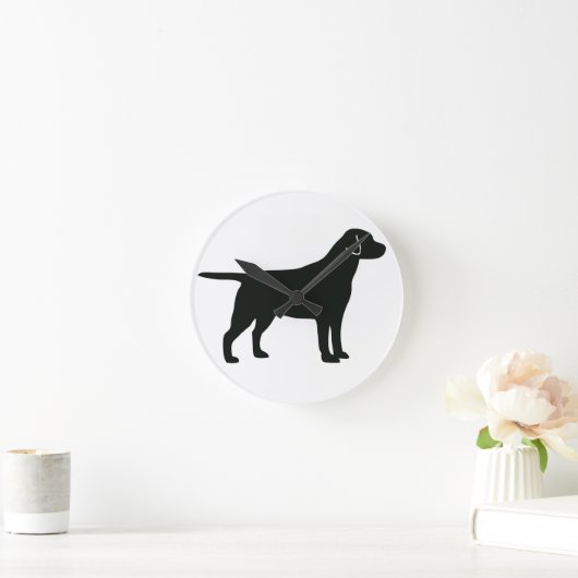 Black Lab Dog Ronde Klok (Huis)