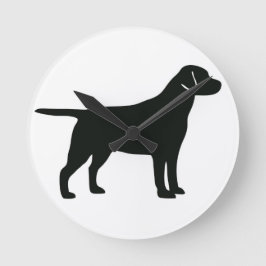 Black Lab Dog Ronde Klok