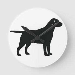 Black Lab Dog Ronde Klok
