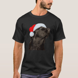 Black Lab Dog Santa Hat-kerstkute Labrador Re T-shirt