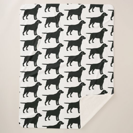 Black Lab Dog Sherpa Deken (Voorkant)