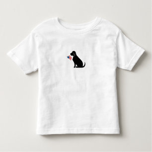Black Lab Dog Silhouette American Flag Patriotic Kinder Shirts