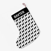 Black Lab Dog Silhouette Kleine Kerstsok (Achterkant (Hangend))