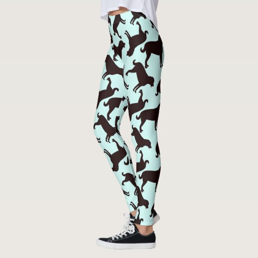 Black Lab Dog Silhouette Pattern Leggings (Links)