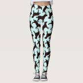 Black Lab Dog Silhouette Pattern Leggings (Voorkant)