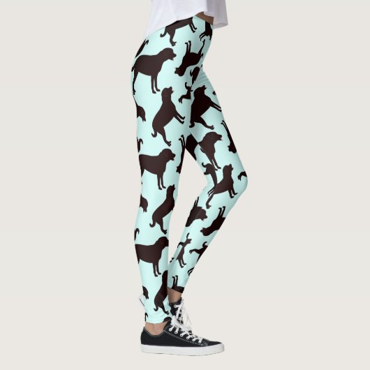 Black Lab Dog Silhouette Pattern Leggings (Rechts)