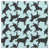 Black Lab Dog Silhouette Pattern Stof (Close Up)