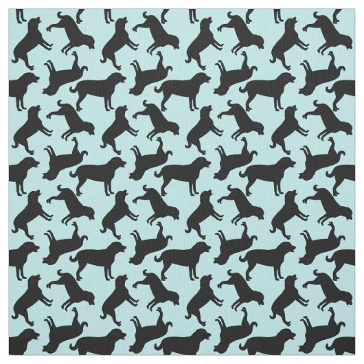 Black Lab Dog Silhouette Pattern Stof (Swatch)