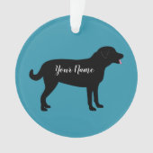 Black Lab Dog Silhouette Persoonlijke naam Ornament (voorkant)