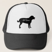 Black Lab Dog Silhouette Persoonlijke naam T-Shir Trucker Pet (Voorkant)