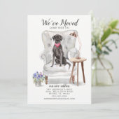 Black Lab Dog | Verplaatsingsaankondiging Aankondiging (Staand voorkant)