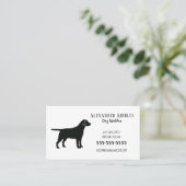 Black Lab Dog Walker Visitekaartje (Staand voorkant)