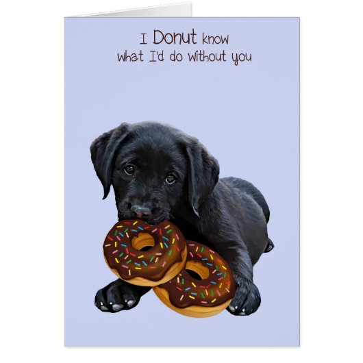 Black Lab Donut Kaart - Dog Donut Kaart (Voorkant)