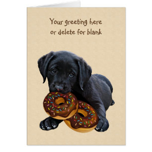 Black Lab Donut Kaart - Dog Donut Kaart