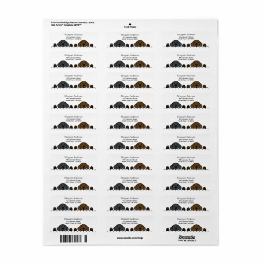 Black Lab en Chocolate Lab kijken Etiket (Full Sheet)