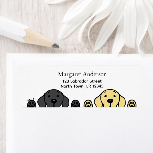 Black Lab en Yellow Lab kijken Etiket (Insitu)