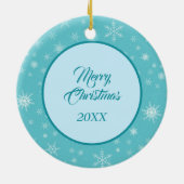 Black Lab Evergreen Blue Snowflake Keramisch Ornament (Achterkant)