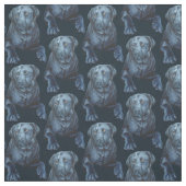 Black Lab Fabric Blue Dog Pattern Stof (Swatch)