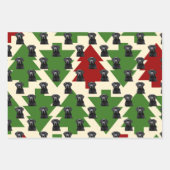 Black Lab Festive Kersthond Inpakpapier Vel (Voorkant 2)