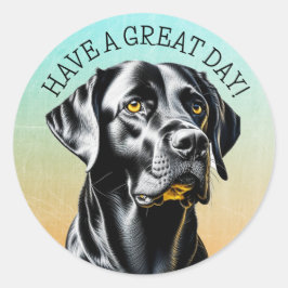 Black Lab | Fijne dag verder Ronde Sticker
