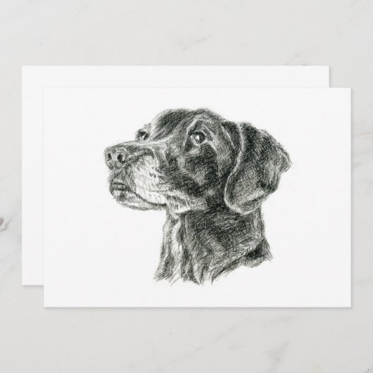 Black Lab Flat Card (Voorkant / Achterkant)
