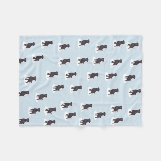Black Lab Fleece Blanket Deken (Voorkant (Horizontaal))