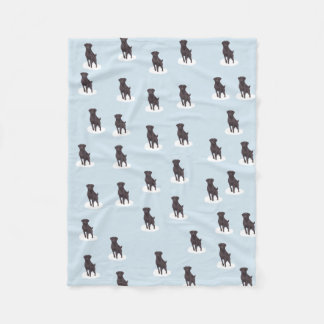 Black Lab Fleece Blanket Deken