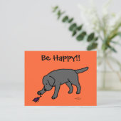 Black Lab Friendly Cartoon Black Labrador Briefkaart (Staand voorkant)